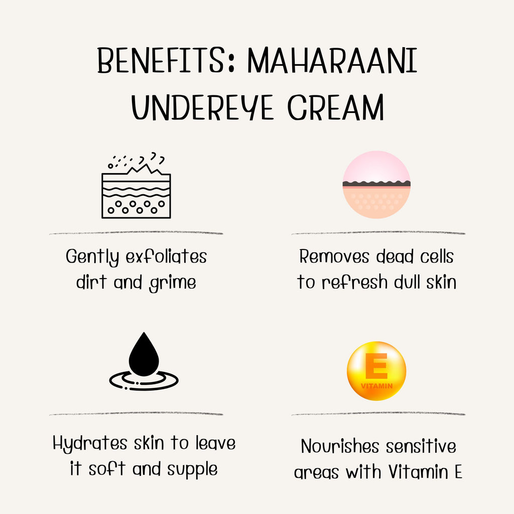 Maharaani Undereye cream (Bye Bye Dark Circles) infused with Mulethi, Coffee and Vitamin E (50g)